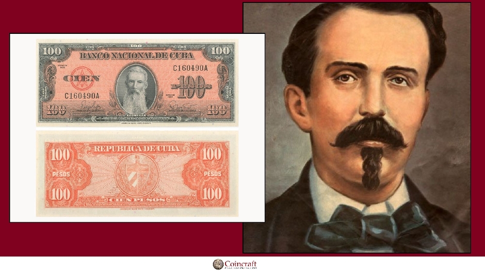 Cuban Pesos Honouring Carlos Manuel de Céspedes (father of Cuba) - Coincraft
